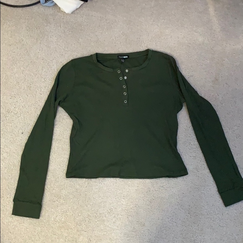 Button down crop top